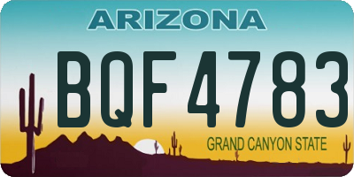 AZ license plate BQF4783