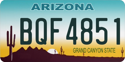 AZ license plate BQF4851