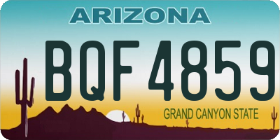 AZ license plate BQF4859
