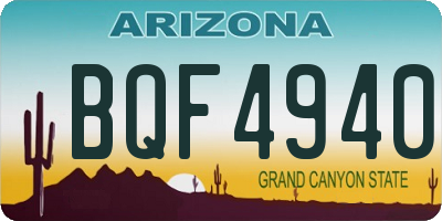 AZ license plate BQF4940