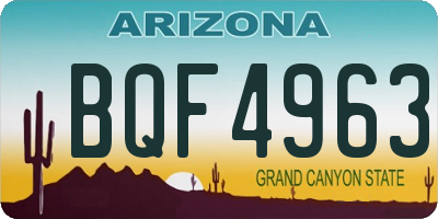 AZ license plate BQF4963