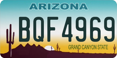 AZ license plate BQF4969
