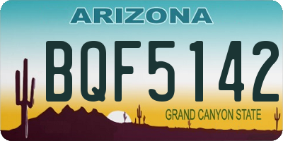 AZ license plate BQF5142