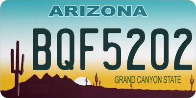 AZ license plate BQF5202