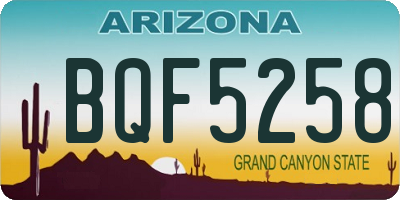 AZ license plate BQF5258