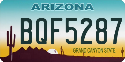 AZ license plate BQF5287