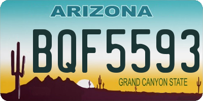AZ license plate BQF5593