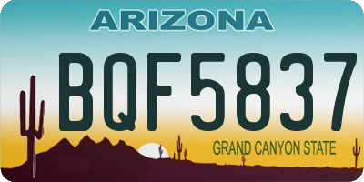 AZ license plate BQF5837