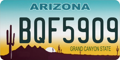 AZ license plate BQF5909