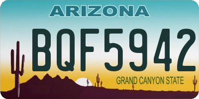 AZ license plate BQF5942