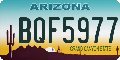 AZ license plate BQF5977