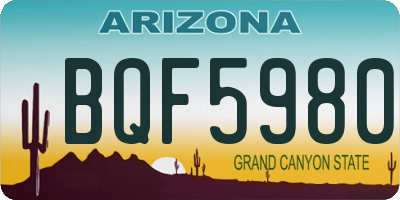AZ license plate BQF5980
