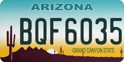 AZ license plate BQF6035