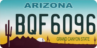 AZ license plate BQF6096