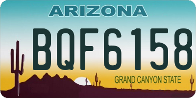 AZ license plate BQF6158