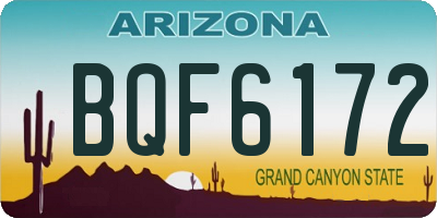 AZ license plate BQF6172