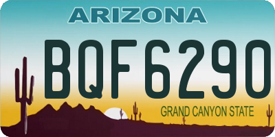 AZ license plate BQF6290