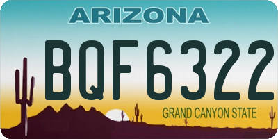 AZ license plate BQF6322