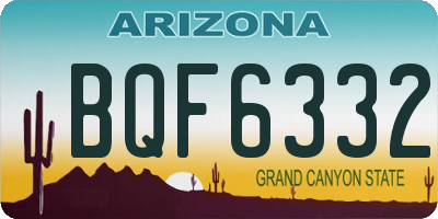AZ license plate BQF6332