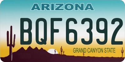 AZ license plate BQF6392