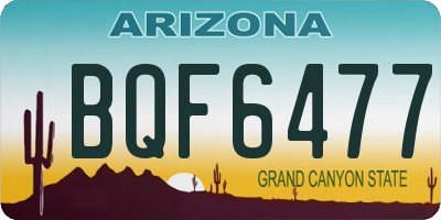 AZ license plate BQF6477