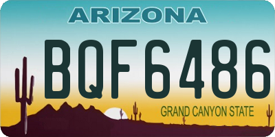 AZ license plate BQF6486