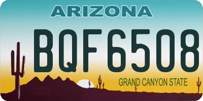 AZ license plate BQF6508