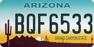 AZ license plate BQF6533