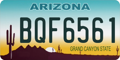 AZ license plate BQF6561