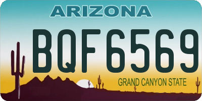 AZ license plate BQF6569