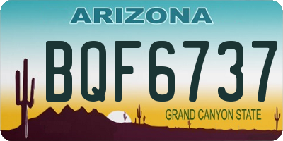 AZ license plate BQF6737