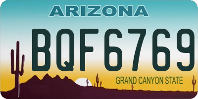 AZ license plate BQF6769