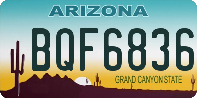 AZ license plate BQF6836