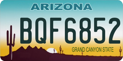 AZ license plate BQF6852