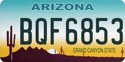 AZ license plate BQF6853