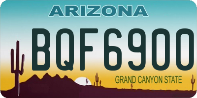 AZ license plate BQF6900