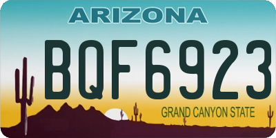 AZ license plate BQF6923