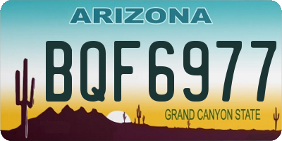 AZ license plate BQF6977