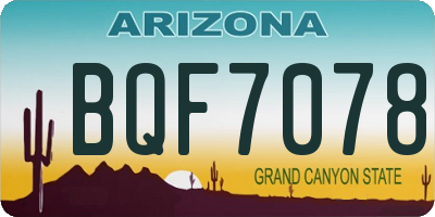 AZ license plate BQF7078