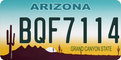 AZ license plate BQF7114