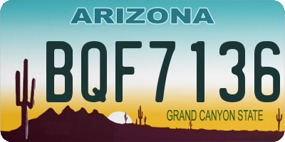 AZ license plate BQF7136