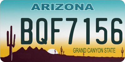 AZ license plate BQF7156
