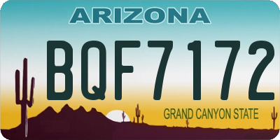 AZ license plate BQF7172