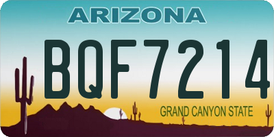 AZ license plate BQF7214
