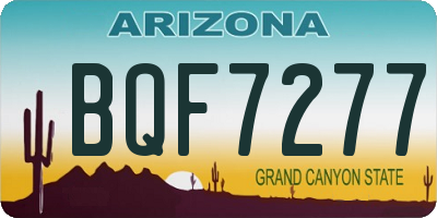 AZ license plate BQF7277