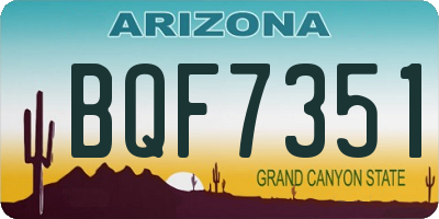 AZ license plate BQF7351