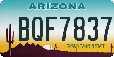 AZ license plate BQF7837