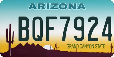 AZ license plate BQF7924