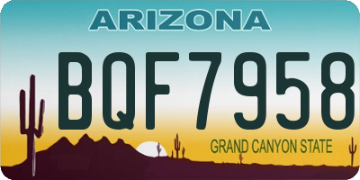 AZ license plate BQF7958