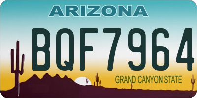 AZ license plate BQF7964